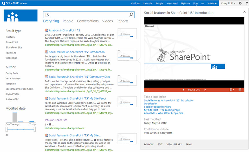 SharePoint search - display templates and UI enhancements