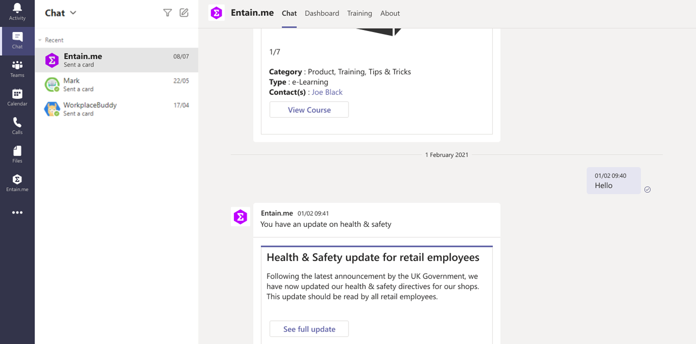 relay important intranet messages in teams using a bot