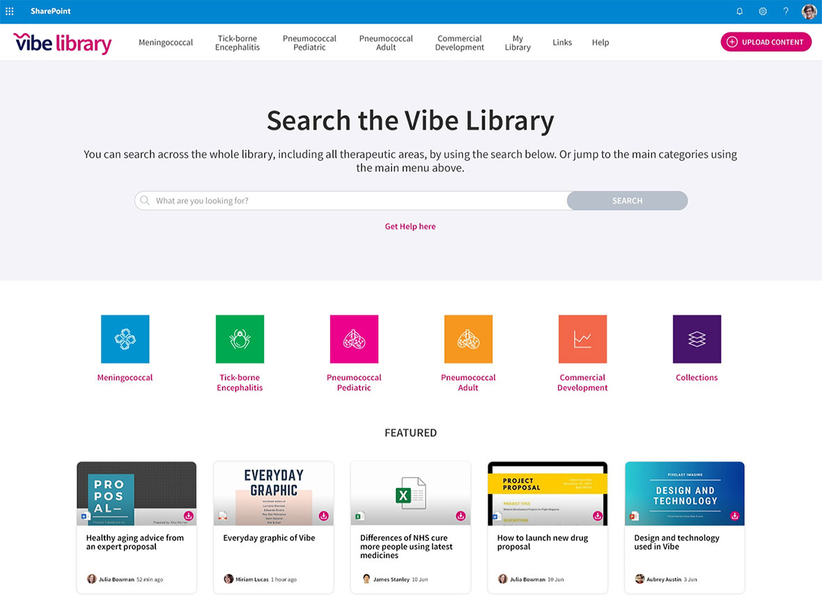 Vibe Library Intranet Homepage blog